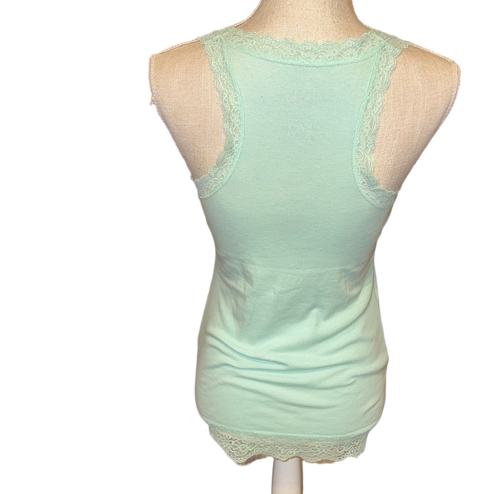 Mossimo Lace Trim Lightweight Razorback Tank Top Size L - Picture 3 of 3